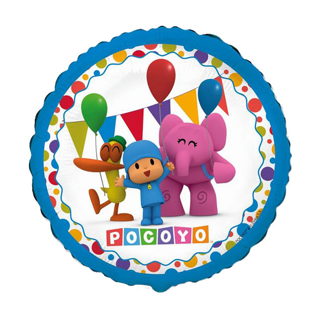 Balon foliowy z helem, okrągły, 45cm - Pocoyo