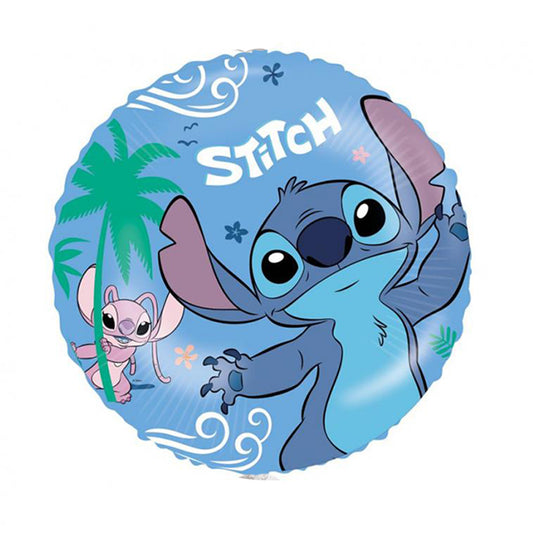 Okrągły balon foliowy Disney ze Stitchem i Angel, 46 cm