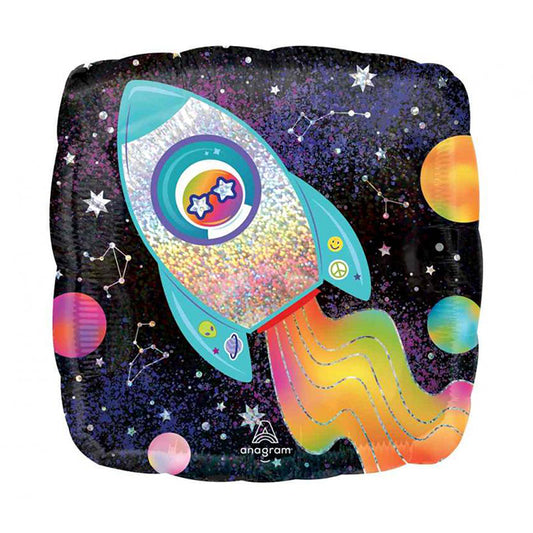 Balon foliowy z helem, Anagram, 48cm - Holo Outer Space