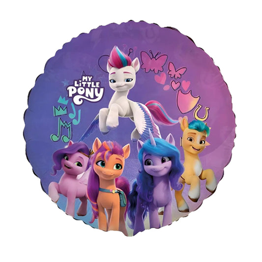 Balon foliowy z helem, Flexmetal, okrągły, 45cm - My Little Pony