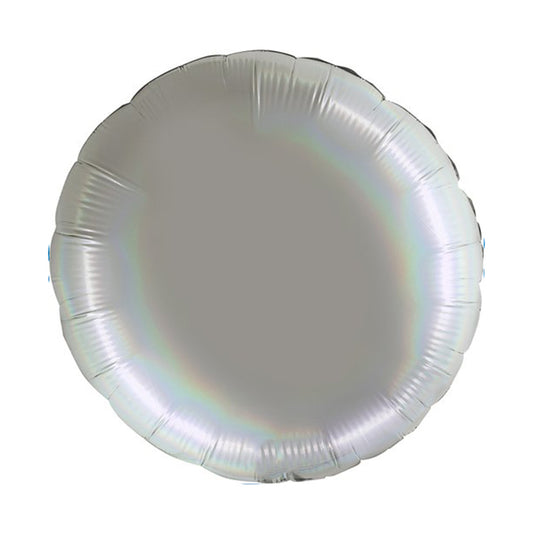 Balon foliowy z helem, satynowa biel, 45cm - Okrągły Platinum Pure