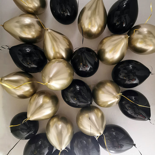 Balonowy Sufit, Balony Lateksowe z Helem, 30-70 sztuk - Black & Gold