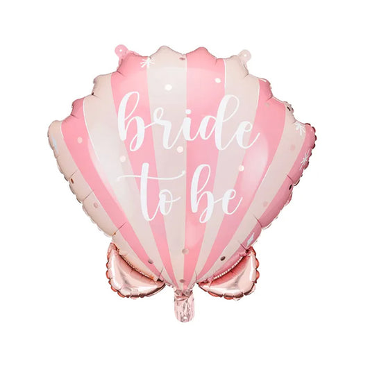 Balon foliowy z helem, różowy, PartyDeco, 52cm - Muszelka Bride to be