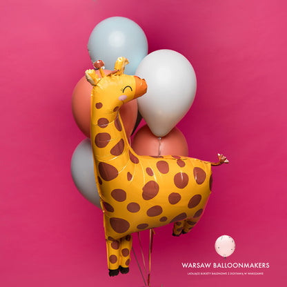 Balon foliowy z helem, Żyrafa, Grabo, 104cm - Jungle Giraffe