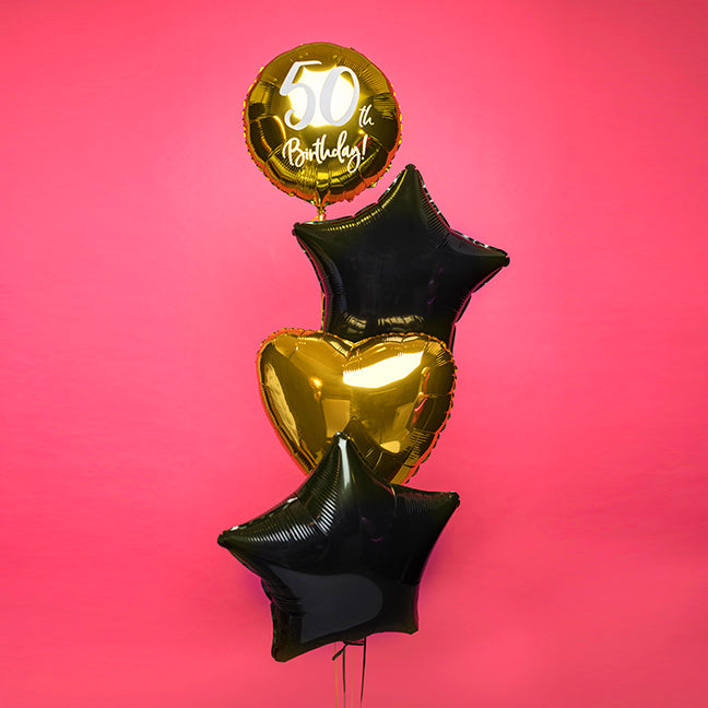 Bukiet Balonów z Helem na 50. Urodziny - Zestaw dla Niego