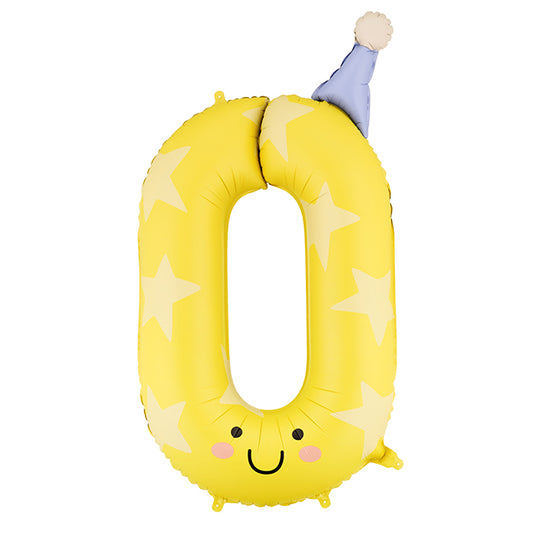 Balon z helem, XXL 86 cm, długolatający - cyfra 1 z czapeczką