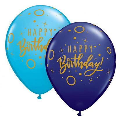 Balon lateksowy z helem, Qualatex, 30cm - Happy Birthday - Dots & Sprinkles