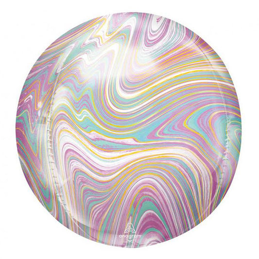 Kulisty Balon foliowy z helem, Marblez, Orbz, Anagram, 48cm - Kula 3D