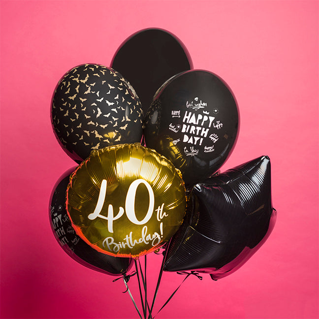 Bukiet balonów z helem na 40 urodziny - 40th bday