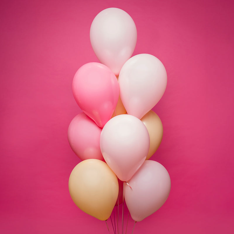 Bukiet balonów z helem, 10 balonów - Pink & Peach