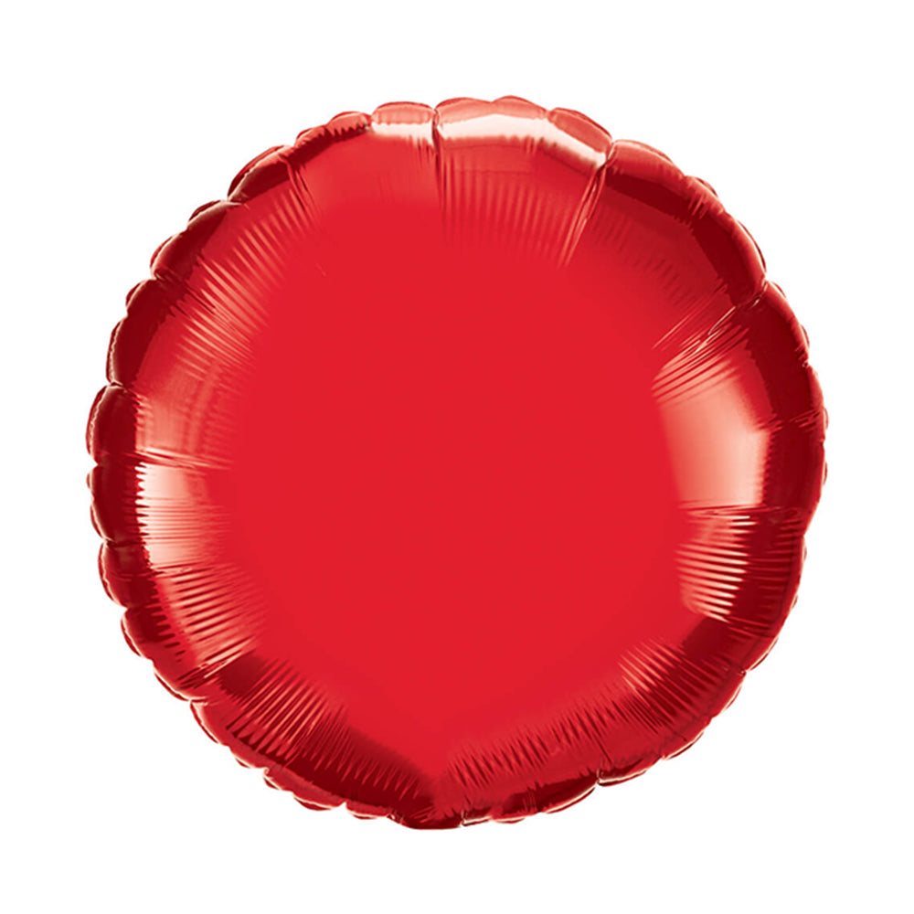 Balon foliowy z helem, czerwony, 45cm - Okrągły