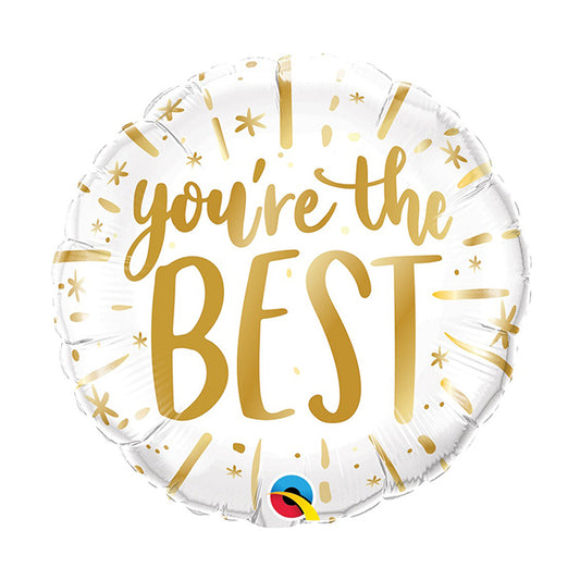 Balon foliowy z helem okrągły "You're the Best" QL, 46cm - Warsaw balloonmakers