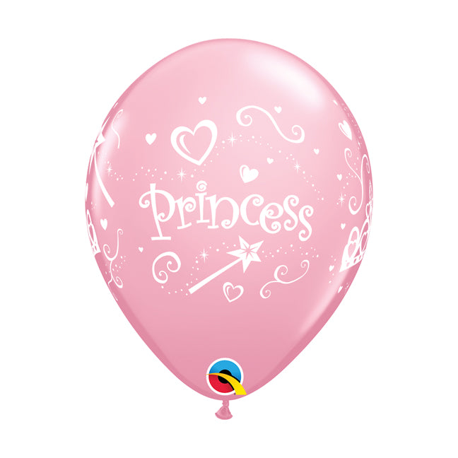 Balon lateksowy z helem, QL, "Princess", różowy - Warsaw balloonmakers