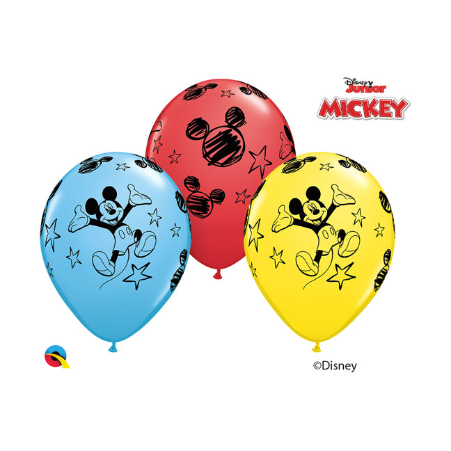 Balon lateksowy z helem, QL ,"Mickey ", mix kolorów, cena za sztukę - Warsaw balloonmakers