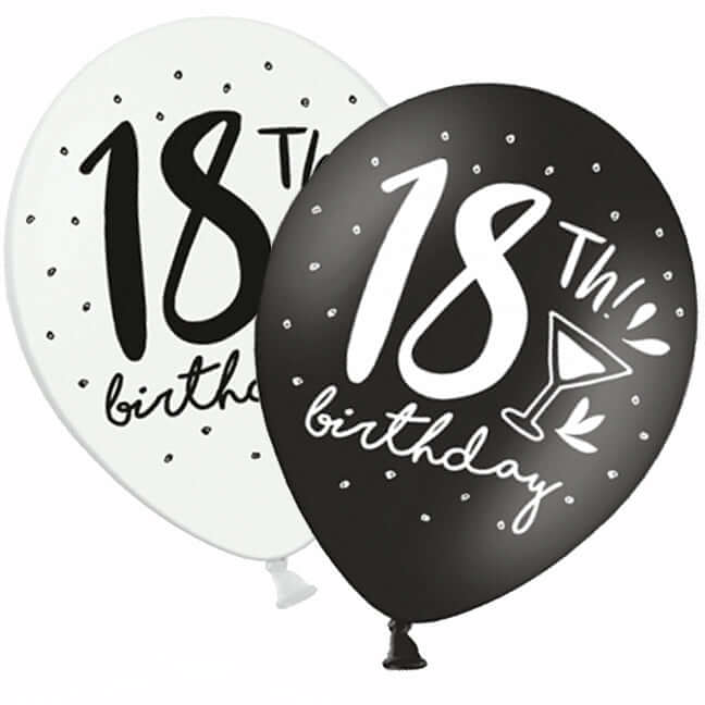 Balon lateksowy z helem, 18th! birthday, mix - Warsaw balloonmakers