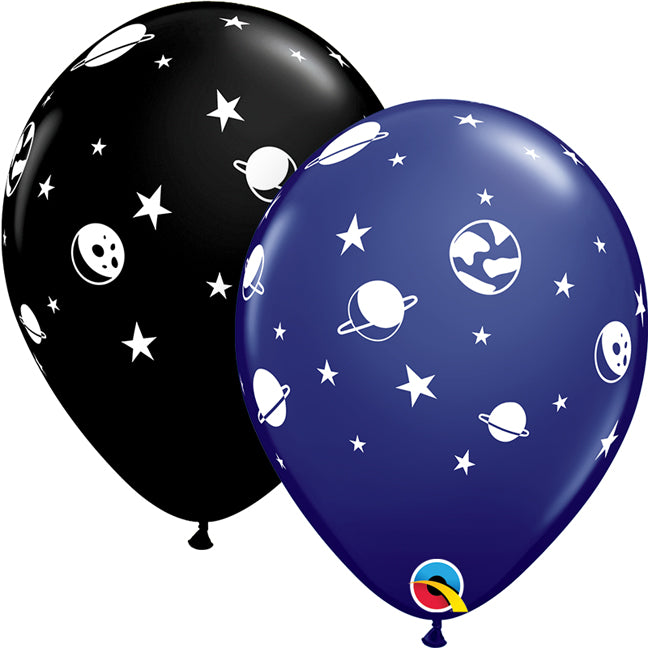 Balon lateksowy z helem, QL, Navy & Onyx, b.ciemny niebieski i czarny, cena za sztukę - Warsaw balloonmakers