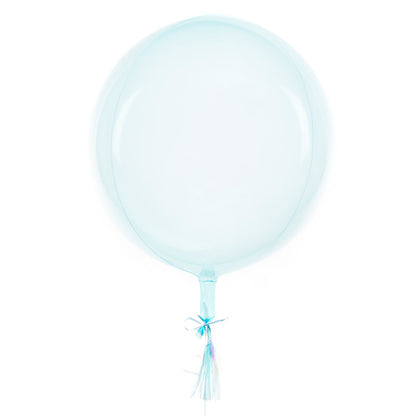 Balon foliowy  z helem orbz transparentny niebieski, AM, 52 cm - Warsaw balloonmakers