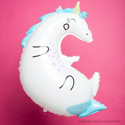 Balon foliowy z helem Jednorożec, unicorn, PD, 70x75cm - Warsaw balloonmakers