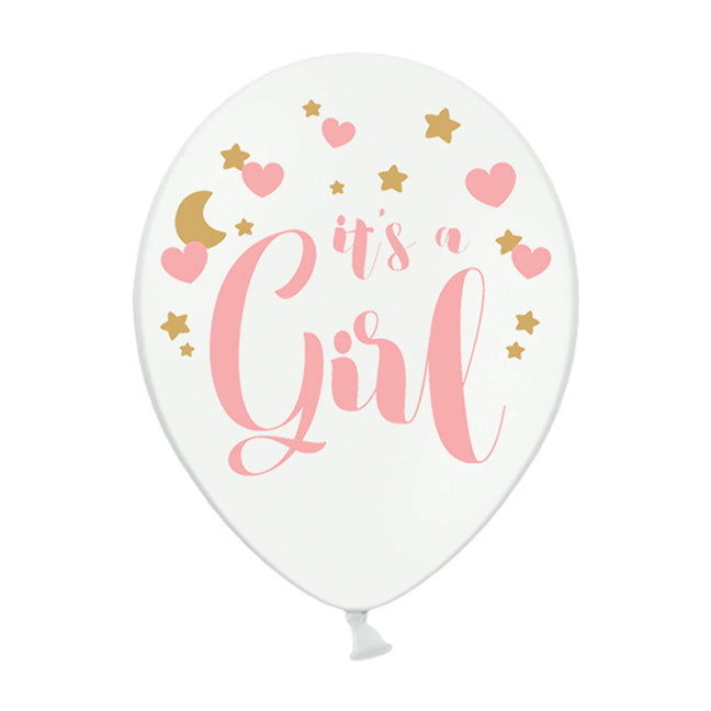 Balon lateksowy z helem, It's a Girl, P. Pure White - Warsaw balloonmakers