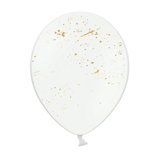 Balon lateksowy z helem, Plamki, Pastel Pure White - Warsaw balloonmakers