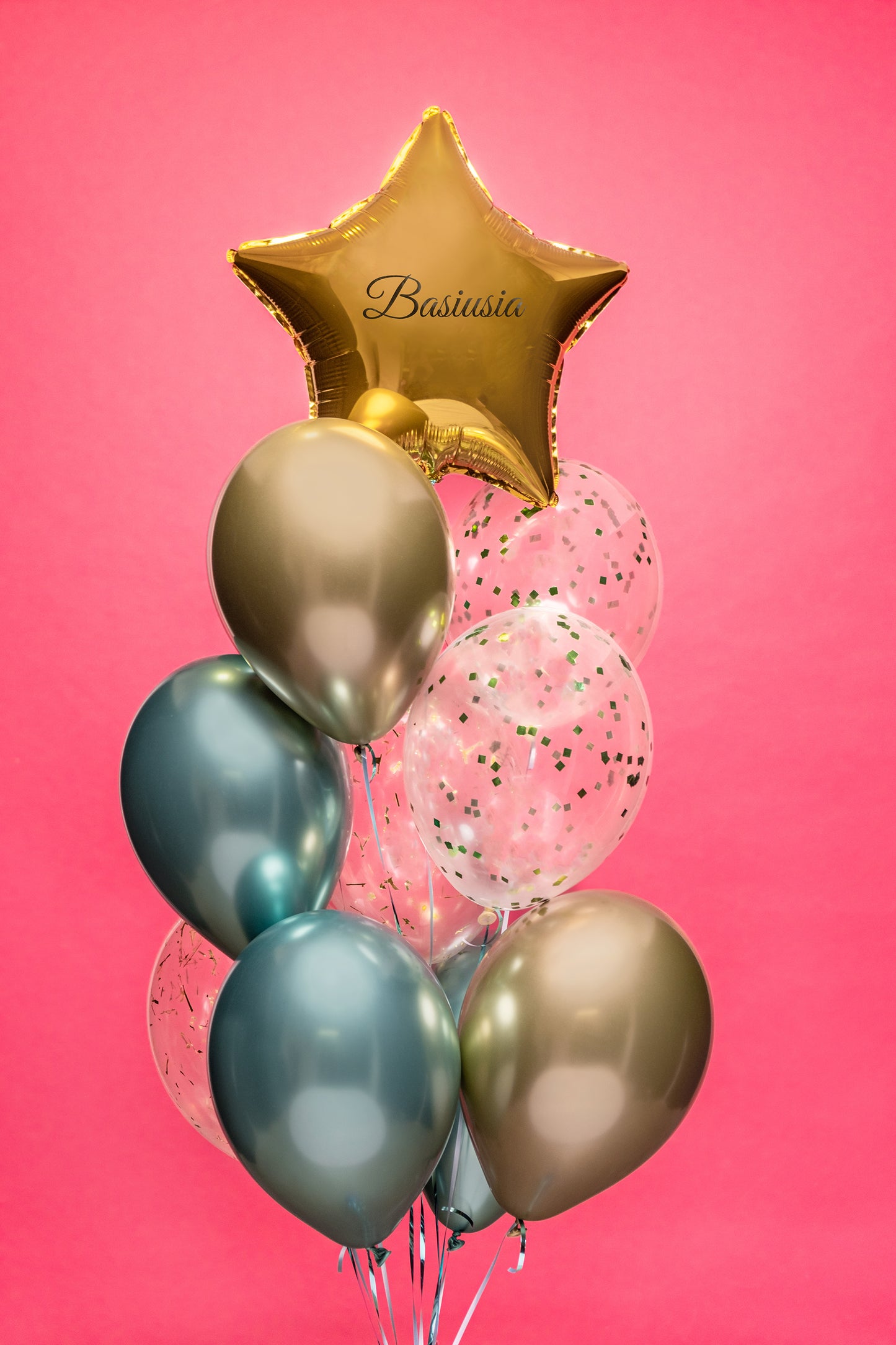 Balon lateksowy z helem, zielony, Qualatex, 33cm - Shiny, Chrom