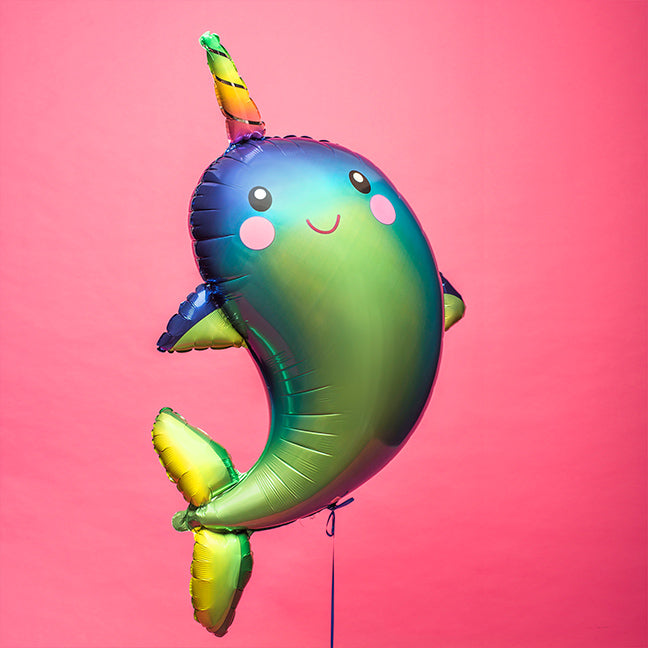 Balon foliowy z helem, Anagram, 91cm - Narwal