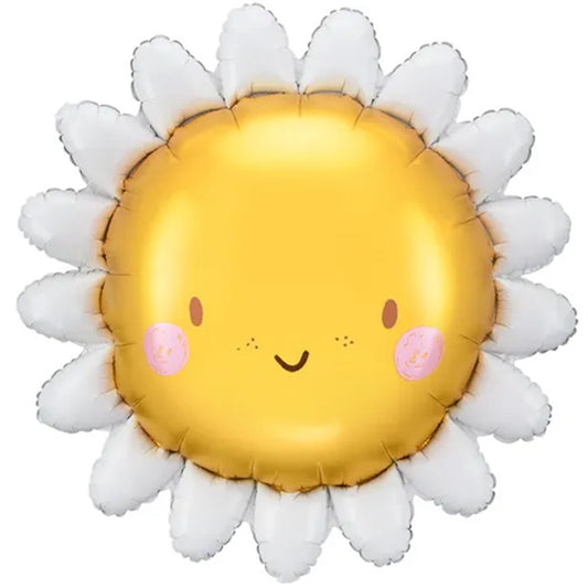 Balon foliowy z helem, PartyDeco, kwiatek, 70cm - Słońce