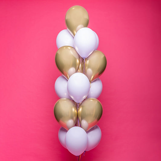 Bukiet balonów z helem, 16 sztuk - Gold & Lavender