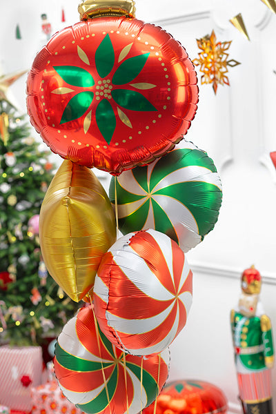 Balon foliowy z helem, okrągły, PartyDeco, 45cm - Bombka