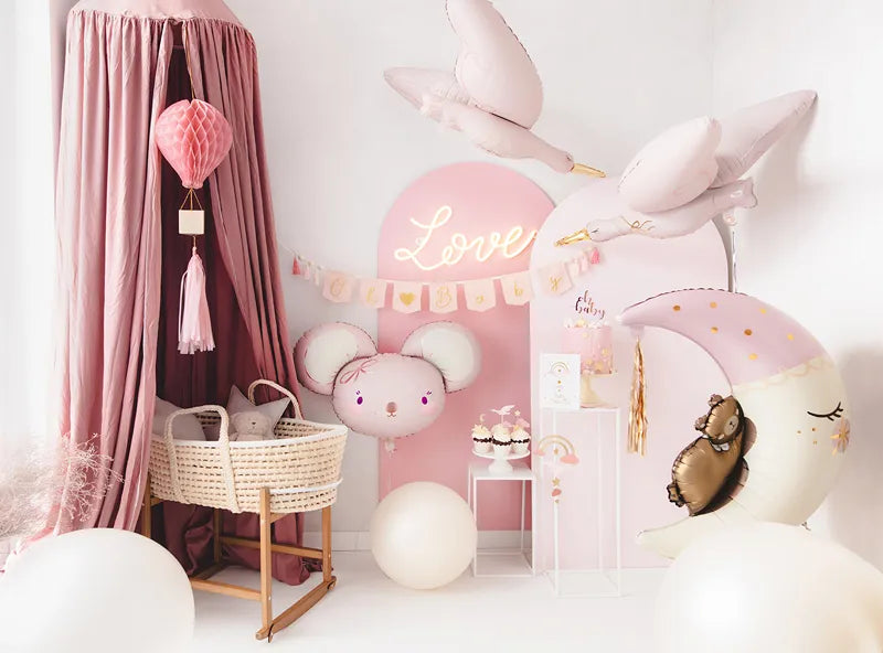 Balon foliowy z helem, PartyDeco, 86cm - Miś na księżycu