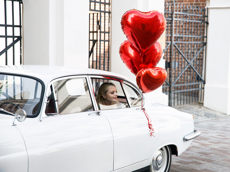 Balon foliowy z helem serce, PD, czerwony, 61cm, dodaj napis - Warsaw balloonmakers