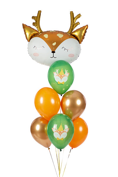 Balon lateksowy z helem, zielony, PartyDeco, 30cm - Jelonek