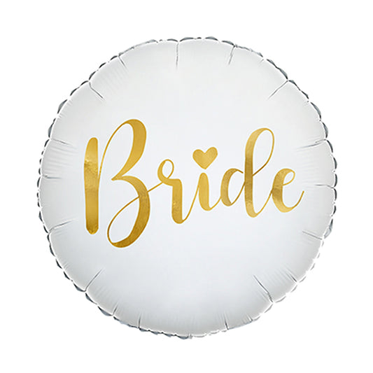 Balon foliowy z helem, okrągły, PartyDeco, 48cm - Bride