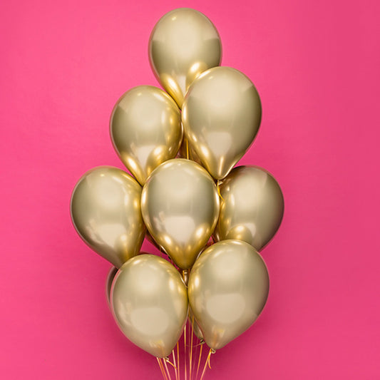 Bukiet balonów z helem, 12 sztuk lateksowych - Premium Gold