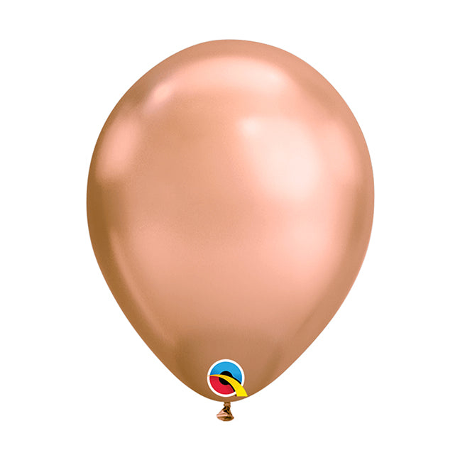 Balon lateksowy z helem, QL, gold rose, chrom gold rose - Warsaw balloonmakers