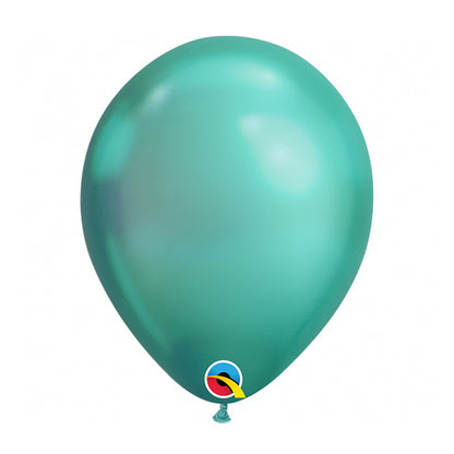 Balon lateksowy z helem, zielony, Qualatex, 33cm - Shiny, Chrom
