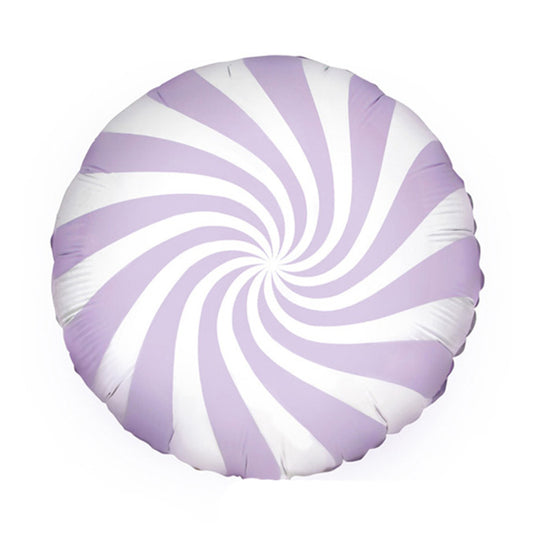 Balon foliowy z helem okrągły cukierek, fioletowy, 45cm - Warsaw balloonmakers