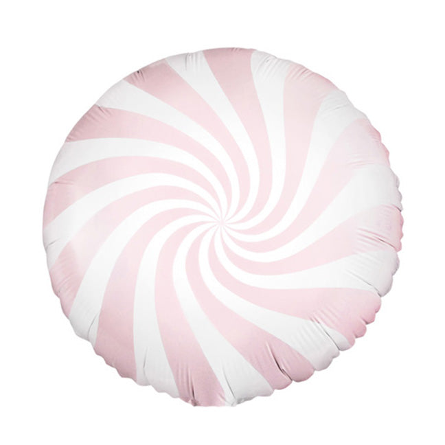 Balon foliowy z helem okrągły cukierek, różowy, 45cm - Warsaw balloonmakers