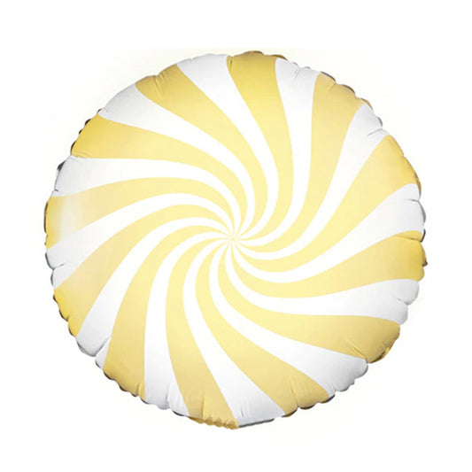 Okrągły cukierek, - Balon foliowy z helem, żółty, mały