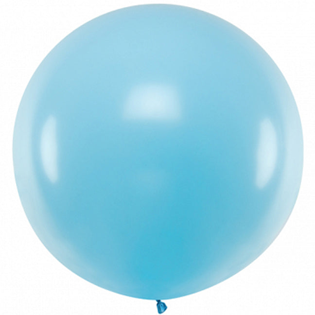 Balon lateksowy z helem, niebieski, PartyDeco, 80cm - Pastel Blue