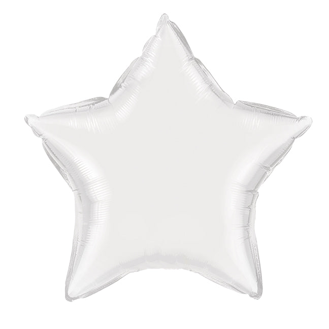Balon foliowy z helem, srebrny, 48cm - Gwiazdka