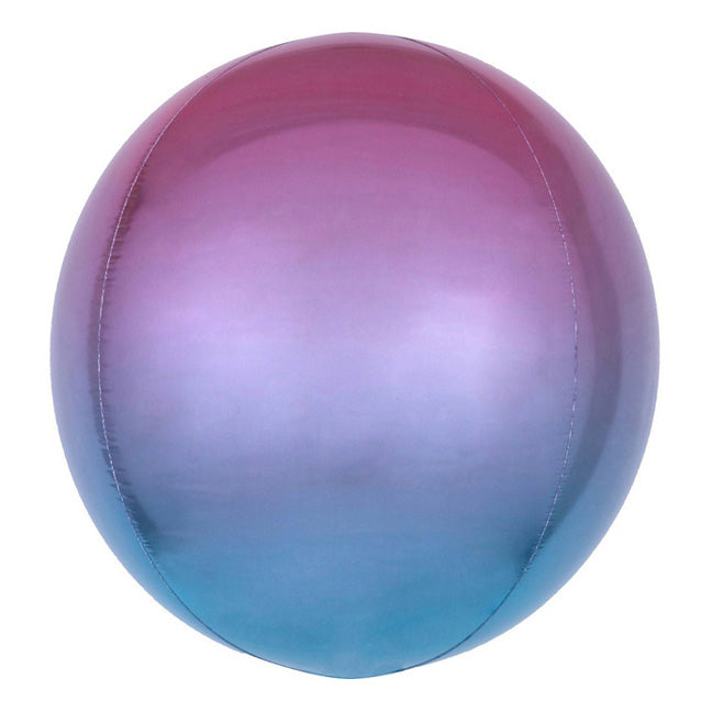 Balon foliowy z helem Kula ombre, AM, niebieski- liliowy - Warsaw balloonmakers