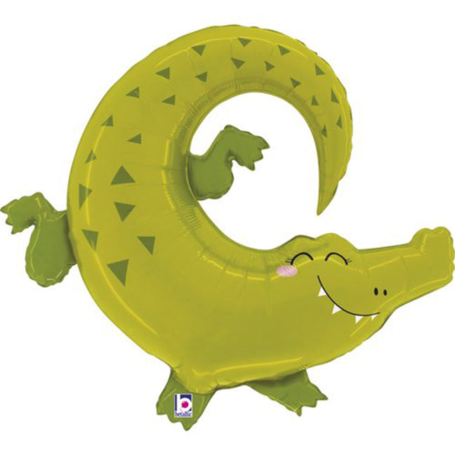 Balon foliowy z helem, Aligator, Grabo, 87cm - Krokodyl