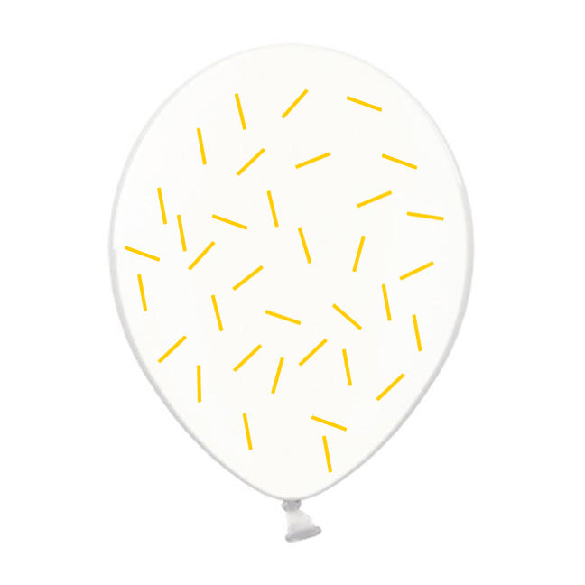 Balon lateksowy z helem, PD, transparentny z konfetti, kolor do wyboru - Warsaw balloonmakers