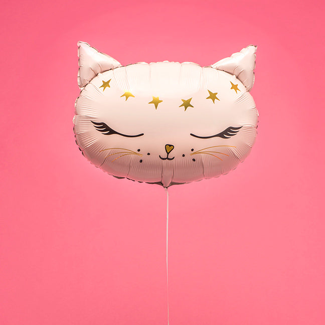 Balon foliowy z helem, różowy, PartyDeco, 48cm - Kotek
