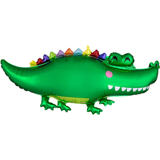Balon foliowy z helem zielony krokodyl, AM, 78cm - Warsaw balloonmakers