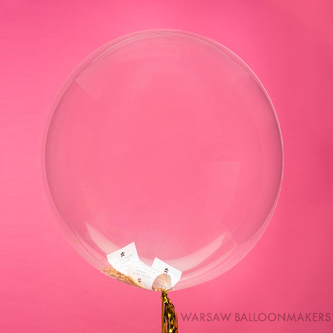 Balon bubble z helem przeźroczysty lotto z kuponami Totolotka, dodaj napis - Warsaw balloonmakers