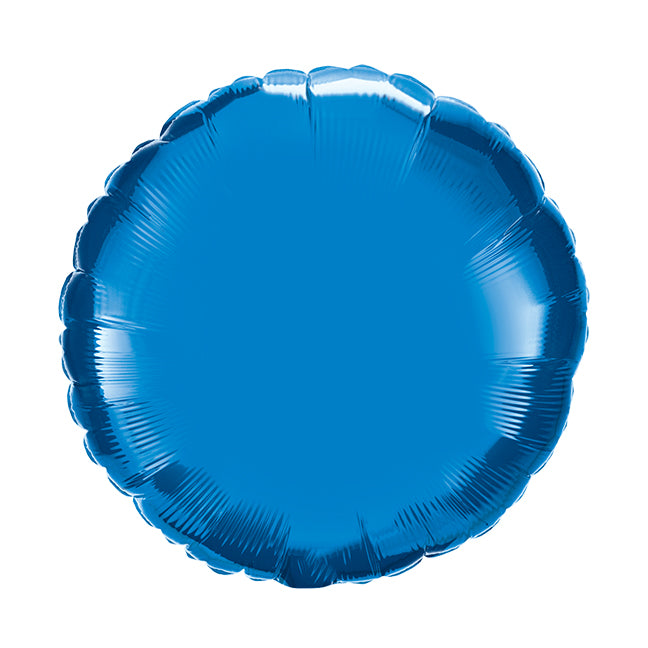Balon foliowy z helem, niebieski, 45cm - Okrągły