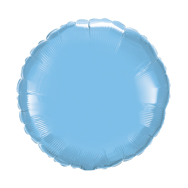 Balon foliowy z helem okrągły, błękitny, GN, 34cm - Warsaw balloonmakers