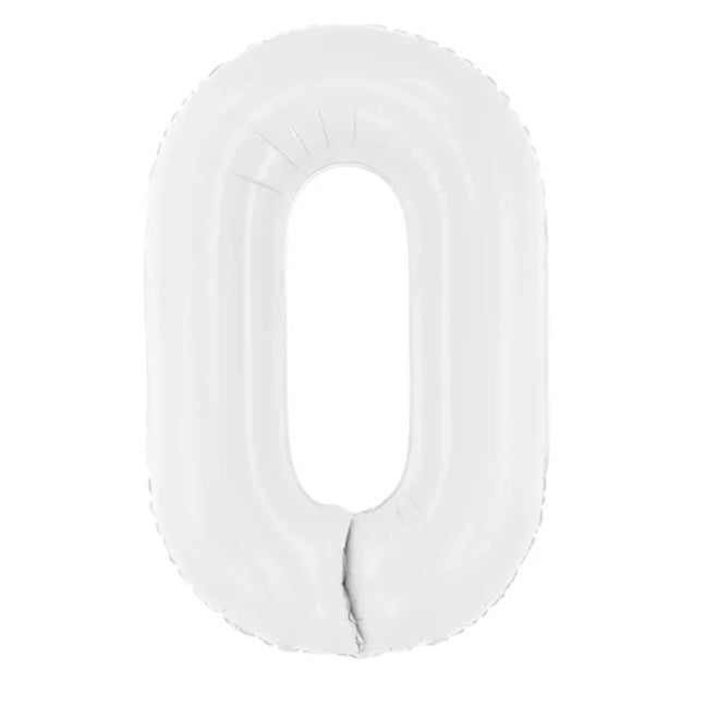 Balon foliowy cyfra 0 biała